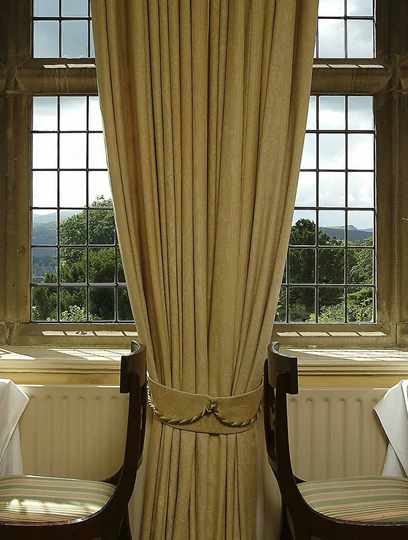 Mullioned windows in South Dining Room at Bodysgallen Hall